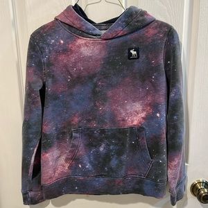 Abercrombie Kids hoodie, blue & purple space print, size 11/12